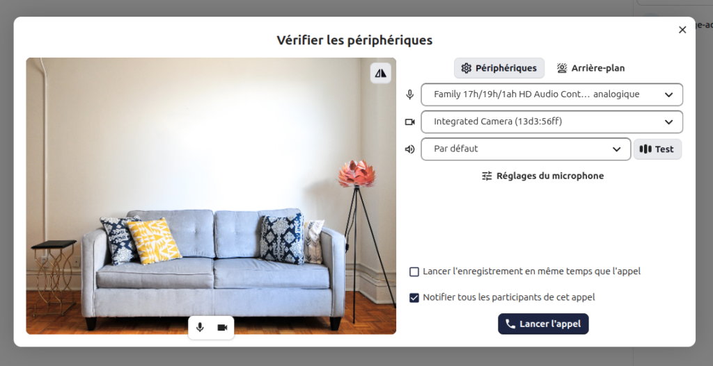 possibilité de lancer l'enregistrement au debut de l'appel